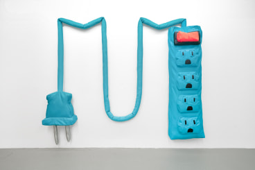 Sculpture by Al Freeman titled Soft Power Cord (Turquoise) from 2023