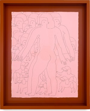 Work on paper by Sophie Larrimore titled 2 Nudes Center from 2023