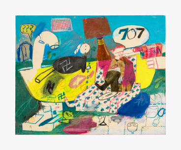 Work on paper by Peter Saul titled Untitled (Pineapple Vinegar) from 1961