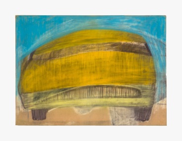 Work on paper by Peter Saul titled Yellow Car from c. 1957