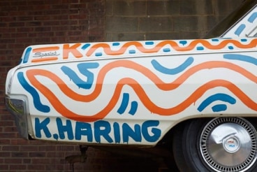 Detail from&nbsp;Untitled (Car),&nbsp;Keith Haring, 1986. Photo courtesy of Venus Over Manhattan