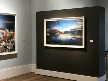 Installation view of a colorful photograph