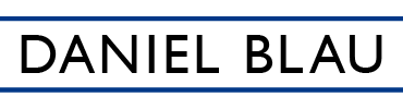 Daniel Blau logo with blue rectangle surrounding the text