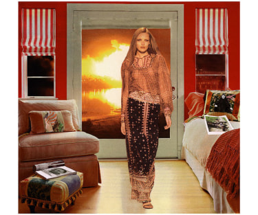 MARTHA ROSLER Red and White Shades (Baghdad Burning), from the series&nbsp;House Beautiful: Bringing the War Home, New Series