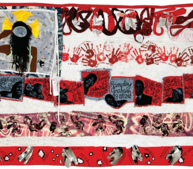 Image of Teresa Margolles's American Juju for the Tapestry of Truth, 2015.