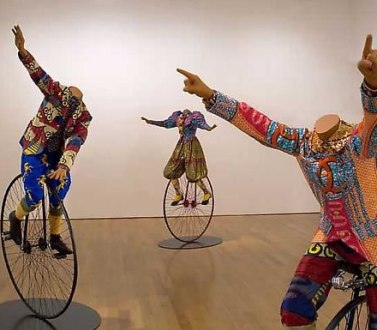 mannequins on unicycles