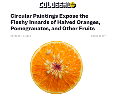 Circular Paintings Expose the Fleshy Innards of Halved Oranges, Pomegranates, and Other Fruits
