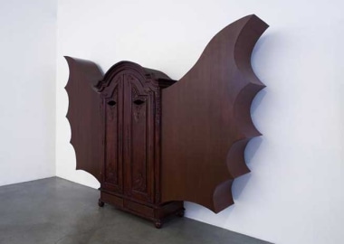 A for a Pleasant Room, 2007. Wood armoire, 87 x 147 x 22-1/2 inches (220.9 x 373.3 x 57.1 cm).