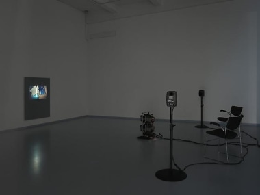 Tris Vonna-Michell. Postscript III (Berlin), 2014. Installation view at Metro Pictures, New York, 2014.