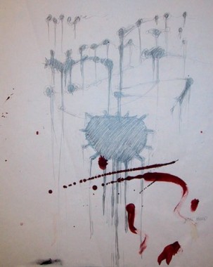 Study for Blood of God, 1987. Ink and graphite on paper, 17 x 14 inches. MP D-326