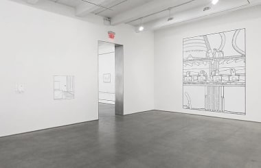 Louise Lawler, &quot;No Drones.&quot; Installation view, 2014. Metro Pictures, New York.