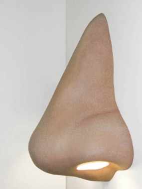 Nose Sculpture Wall Sconce, 2007. Mixed media, 47 x 24 x 19 inches (large) (119.4 x 61 x 48.3 cm). 41 x 20 x 17 inches (medium) (104.1 x 50.8 x 43.2 cm). 36 x 20 x 17 inches (small), (91.4 x 50.8 x 43.2 cm). MP# 186