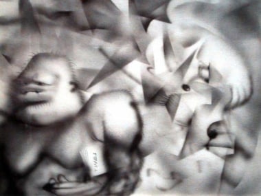Untitled, 1981. Airbrush and pencil on paper, 10 5/8 x 14 inches. MP d-236
