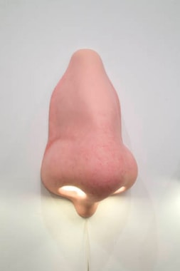 Nose Sculpture Wall Sconce (Gin Blossom Nose), 2007. Molded plastic, lightbulbs, wiring, 38 x 20 x 16-3/4 inches (96.5 x 50.8 x 38.7 cm). MP 217