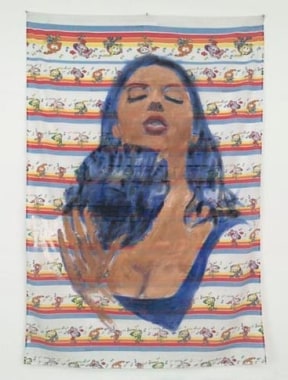 The Florentine King, 1986. Acrylic on twin bedsheet, 98 x 67 inches (248.9 x 170.2 cm). MP 12