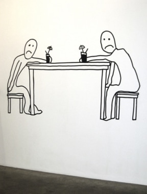 Not Even a Drink Makes it Better, 2009. Wall drawing, 57 x 98 inches (144.8 x 248.9 cm). MP 67