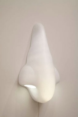 Nose Sculpture Wall Sconce (White Nose), 2007. Molded plastic, lightbulbs, wiring, 40 x 20.25 x 16 inches (101.6 x 51.4 x 40.6 cm). MP 209