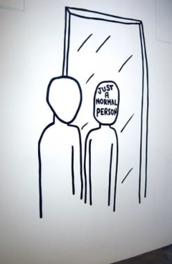 Just A Normal Person, 2009. Wall drawing, 95 x 60-1/2 inches (241.3 x 151.1 cm). MP 68
