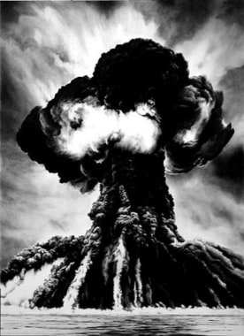 Russian Bomb (Them)/ Semipalatinsk, 2003. Charcoal on mounted paper, 96 x 70 inches. MP D-541
