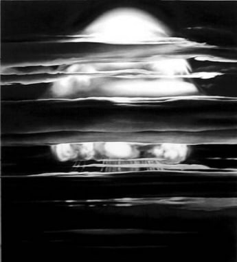 Marshall Island (Bomb Noir), 2003. Charcoal on mounted paper, 79 x 72 inches. MP D-547