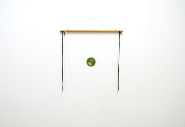 Untitled, 2010. Wood, wire, screw eyes, nails, shoelaces, string, thread, 51 x 32 x 1.5 inches (129.5 x 81.2 x 3.8 cm). MP 41