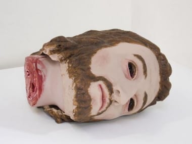 Dream Object (Decapitated Head with Jesus Mask), 2007. Magisculpt, foam, silicone, silicone paint, 6 x 8-1/2 x 10-1/2 inches (15.2 x 19.1 x 24.1 cm). MP 200