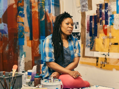Ms. Jackson in her Brooklyn studio. Credit: Christopher Gregory for The New York Times