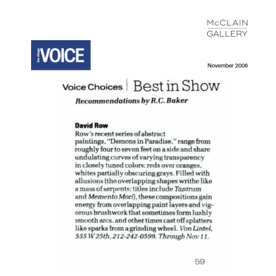 November 2006 The Village Voice