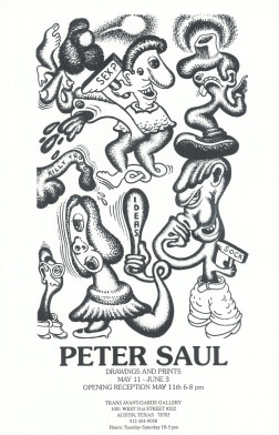 Peter Saul, black and white cartoon poster