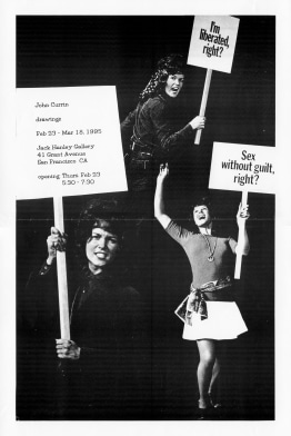 Black and white image of women holding picket signs
