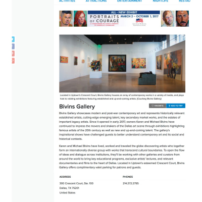 Where Magazine: Bivins Gallery