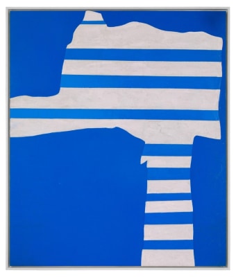 &quot;Stripes on Blue&quot; Painting by Adja Yunkers