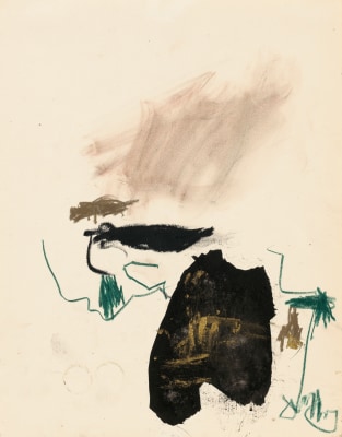 &quot;Untitled&quot;, 1989 India ink, gold pigment, wax crayon on paper