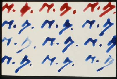 &quot;Signatures&quot;, 1971 Slide projection, India ink on 80 projection slides