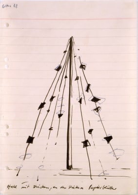 &quot;Steel with Strings, Paper Sheets Hanging from the Strings&quot;, 1968