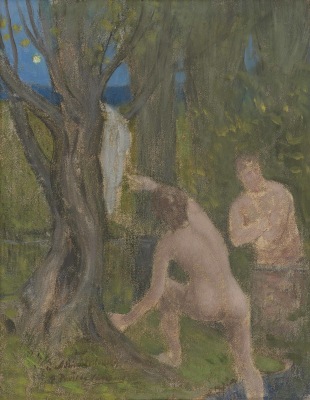 PIERRE PUVIS DE CHAVANNES, &ldquo;Baigneurs dans un sous-bois (Bathers under Trees)&rdquo;, ca. 1890-91