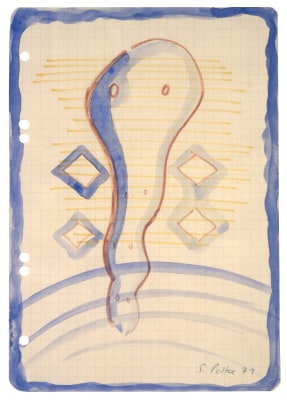 &quot;Untitled&quot;, 1971 Watercolor, felt-tip pen on graph paper