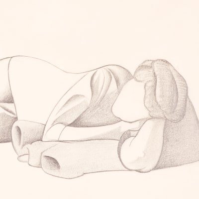 George C. Ault, (1891–1948), Reclining Figure, 1923, pencil on paper, 8 7/8  x 11 7/8  in. (detail)