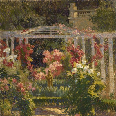 William de Leftwich Dodge (1867–1935). The Artist's Garden, c. 1916. Oil on canvas. 35 x 27 in. (detail)