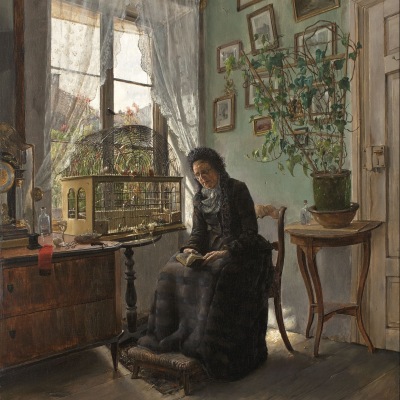 Henry Alexander (1860–1894). Sunday Morning, 1883. Oil on panel, 22 x 17 1/4 in.  (detail)
