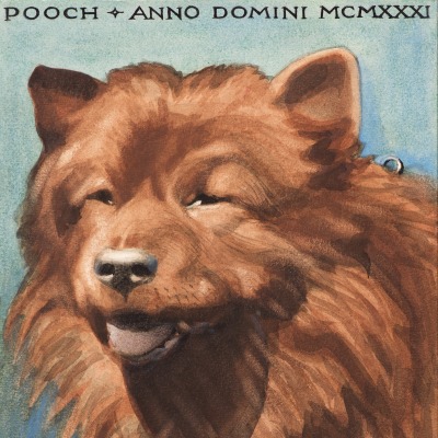 Grant Wood (1891–1942), Pooch, 1931, watercolor on paper, 8 3/4 x 7 3/4 in. (detail)