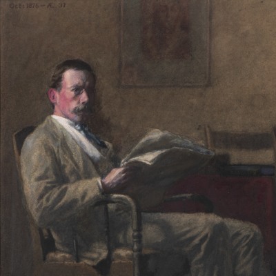 Thomas Anshutz (1851–1912). Portrait of a Philadelphia Gentleman (Ernest Lee Parker). Watercolor and gouache on paperboard. 12 1/4 x 9 1/4 in. (detail)