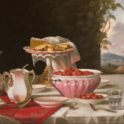 John F. Francis (1808–1886), The Dessert, 1872, oil on canvas, 25 x 30 ½ in. (detail)