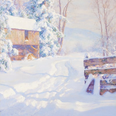 Walter Launt Palmer (1854–1932), Winter Morning, 1915, oil on canvas, 28 x 18 in. (detail)
