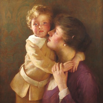 William Henry Cotton (1885–1958) Sonny: Portrait of the Artist's Wife and Son. Oil on canvas. 30 1/4 x 25 1/4 in. (detail)