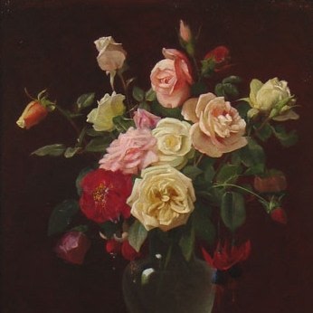 George Cochran Lambdin (1830–1896). Floral Still Life on a Tabletop. Oil on canvas, 20 1/2 x 16 1/2 in. (detail)