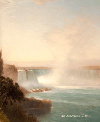 Cover of a catalogue titled An American Vision II. Cover illustration is a view of Niagara Falls by Samuel Colman.