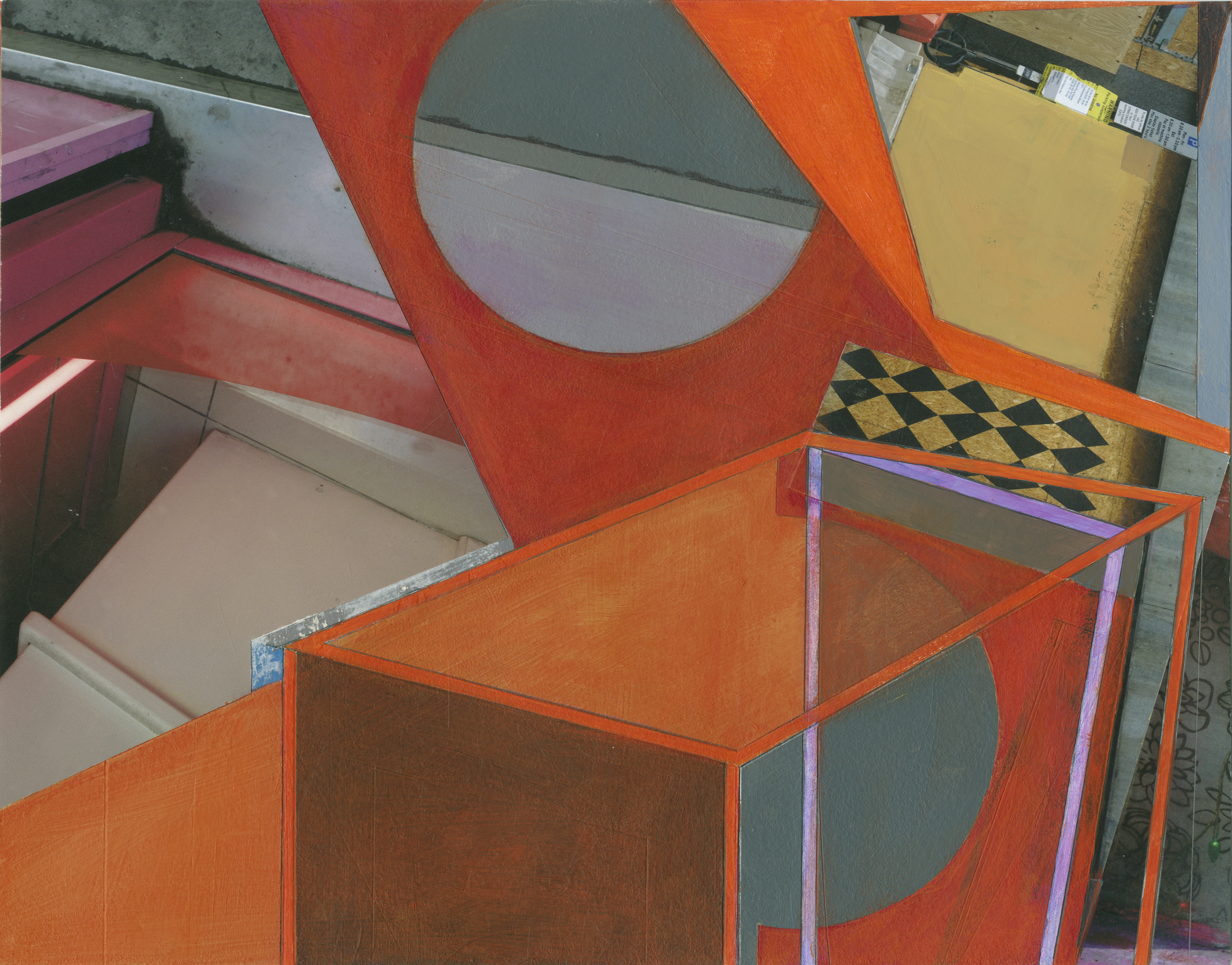 Mary Lum,&nbsp;Untitled, 2015. Acrylic and photo collage on paper, 10 1/8 x 16 1/8 inches.