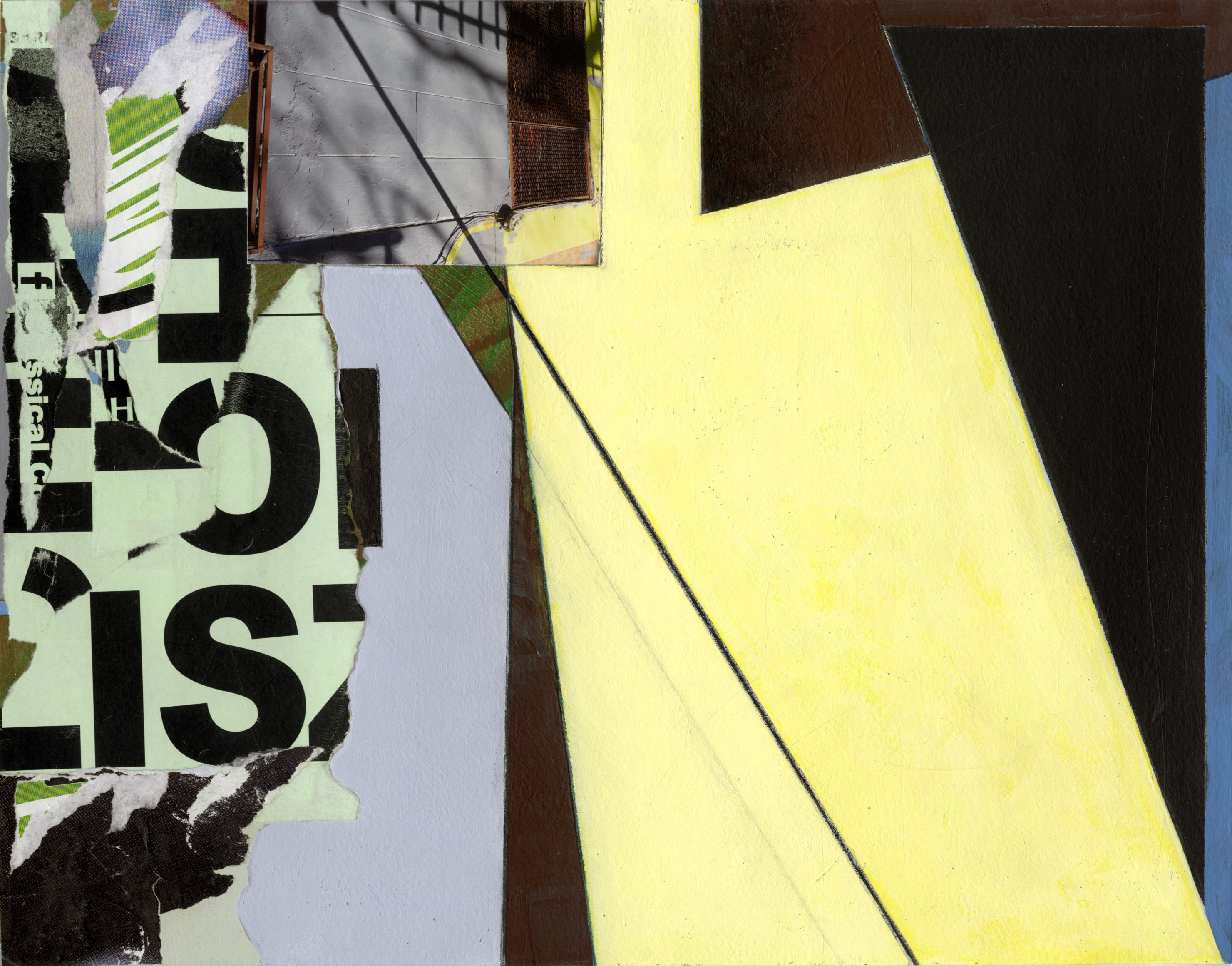 Queens,&nbsp;2021. Acrylic, found paper, color pencil, and photo collage on paper. 10 7/8 x 13 7/8 inches.&nbsp;