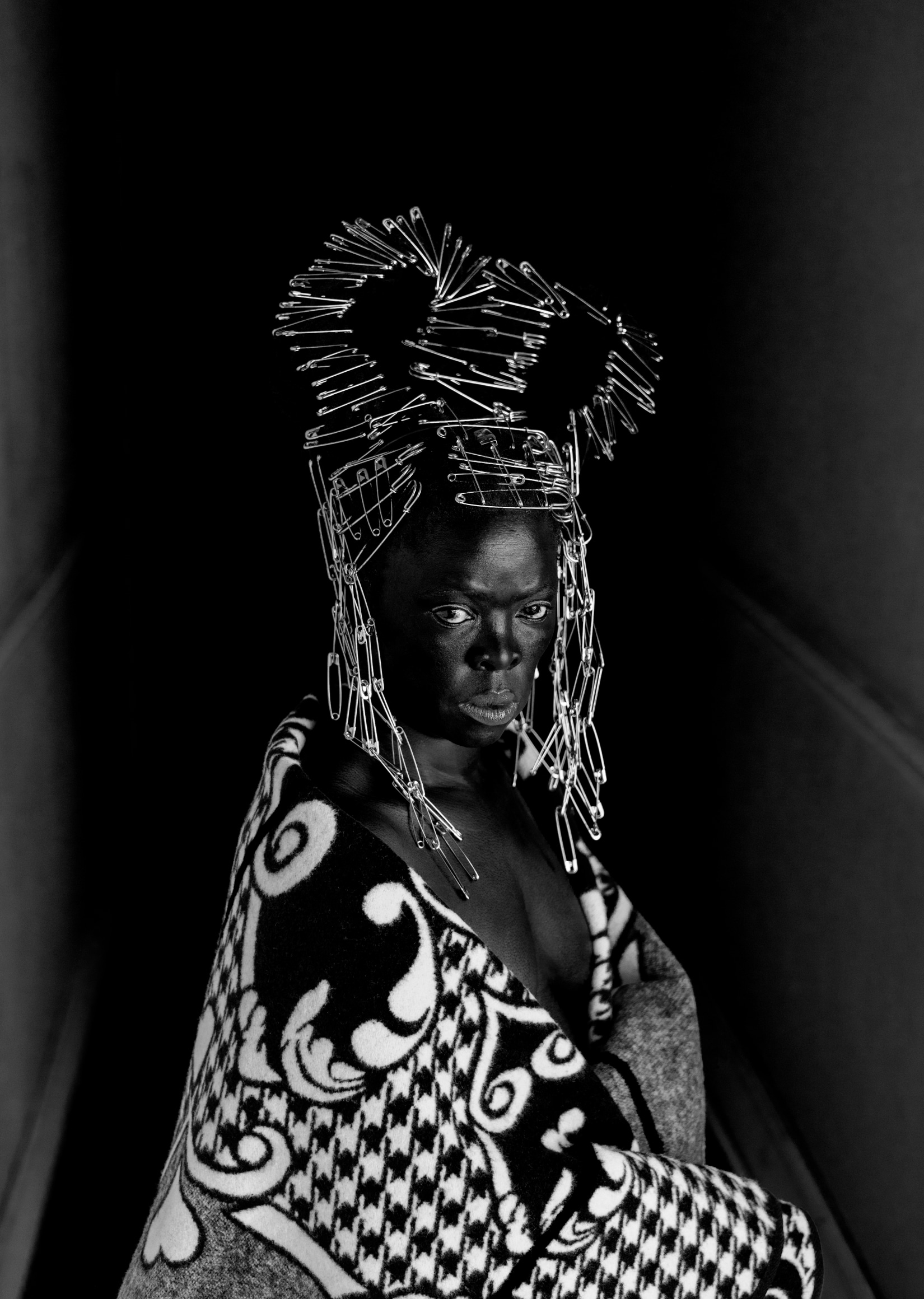 Zanele Muholi,&nbsp;Mlingana V, District Six, Cape Town, 2025. Gelatin silver print, 35 1/2 x 25 1/4 inches.
